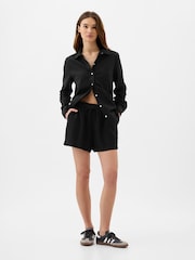 Gap Black Linen Blend Pull On Shorts - Image 1 of 2
