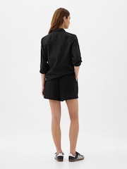 Gap Black Linen Blend Pull On Shorts - Image 2 of 2