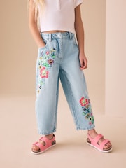 Fluro Embroidery - Barrel Leg Jeans (3-16yrs) - Imaginea 1 din 11