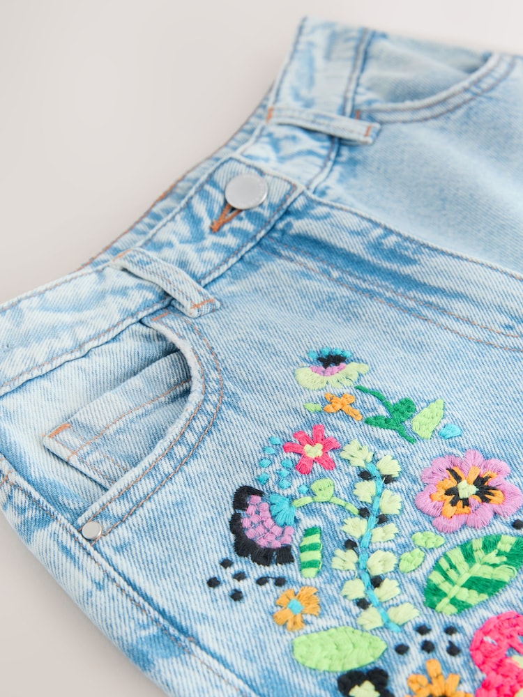 Fluro Embroidery - Barrel Leg Jeans (3-16yrs) - Imaginea 11 din 11