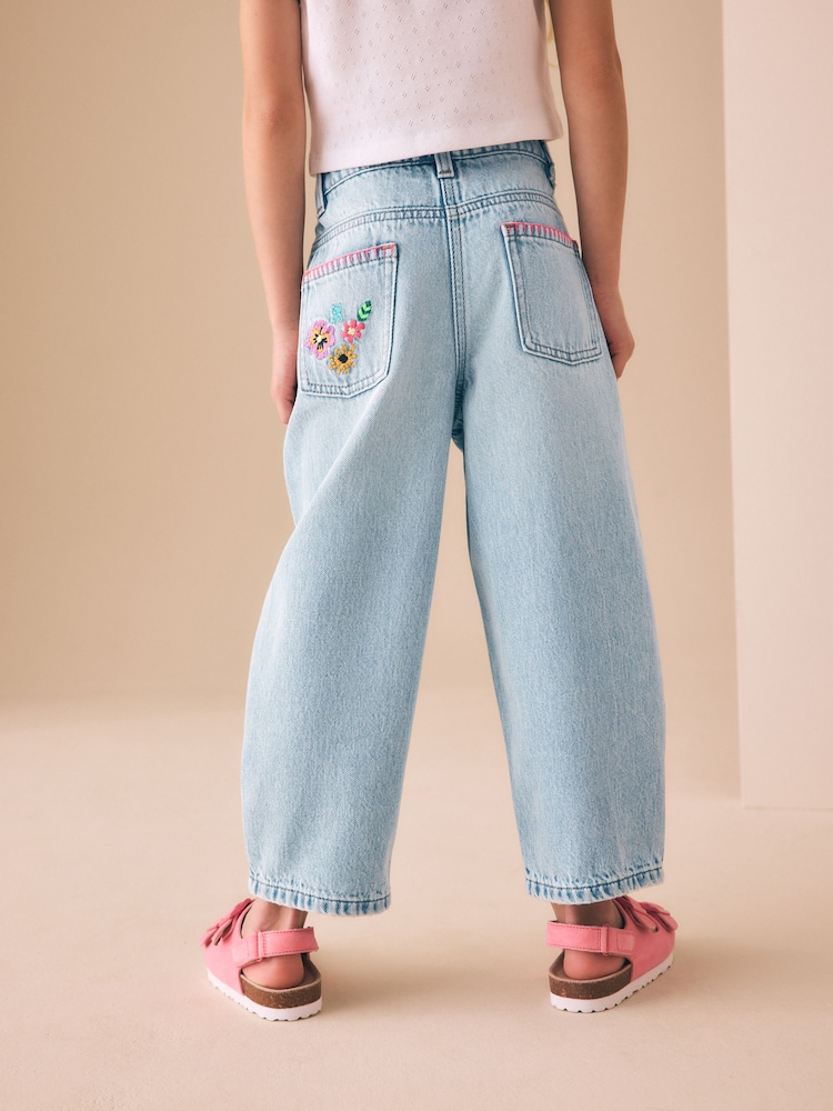 Fluro Embroidery - Barrel Leg Jeans (3-16yrs) - Imaginea 2 din 11