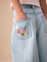 Fluro Embroidery - Barrel Leg Jeans (3-16yrs) - Imaginea 3 din 11