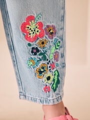 Fluro Embroidery - Barrel Leg Jeans (3-16yrs) - Imaginea 5 din 11