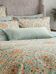 Bedeck of Belfast Gold  Teal Addison Cotton Cushion - Image 1 of 5