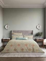 Bedeck of Belfast Gold  Teal Addison Cotton Cushion - Image 2 of 5