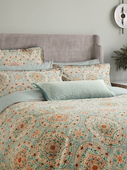 Bedeck of Belfast Gold  Teal Addison Cotton Cushion - Image 3 of 5