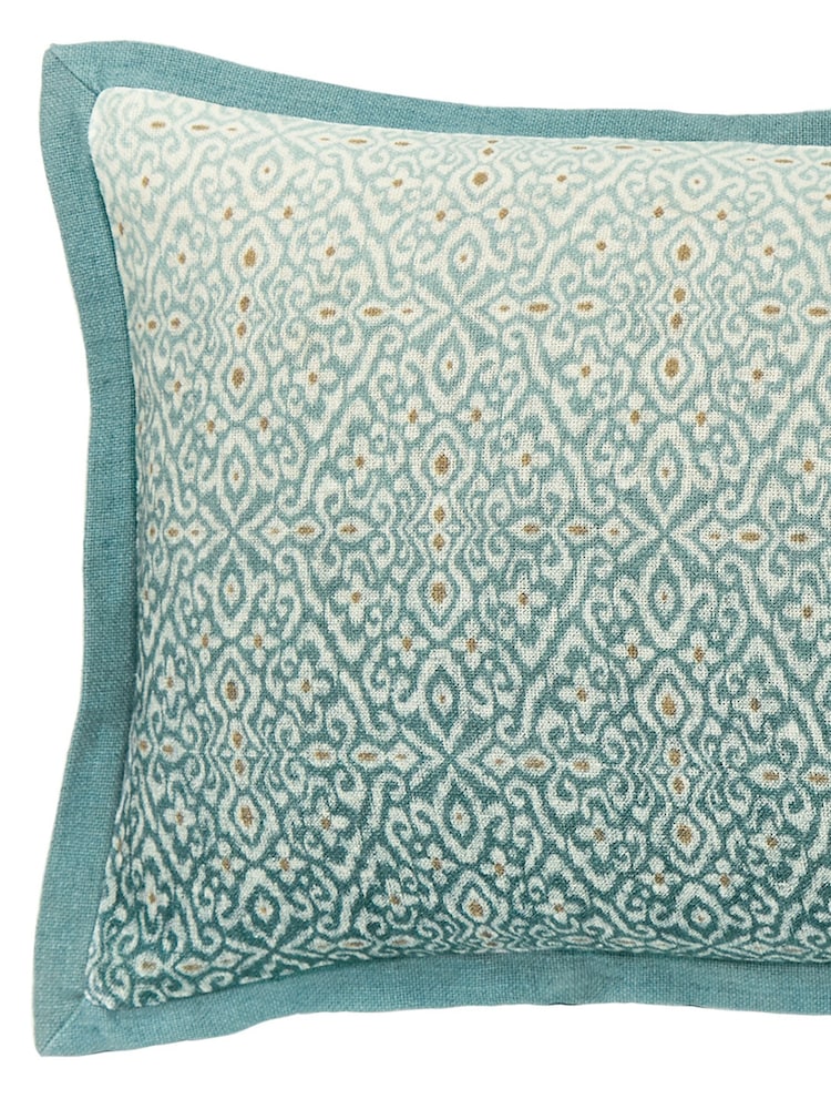 Bedeck of Belfast Gold  Teal Addison Cotton Cushion - Image 5 of 5