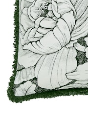 Burleigh X Bedeck Of Belfast Green Hibiscus Fringed Edge Cushion - Image 4 of 4