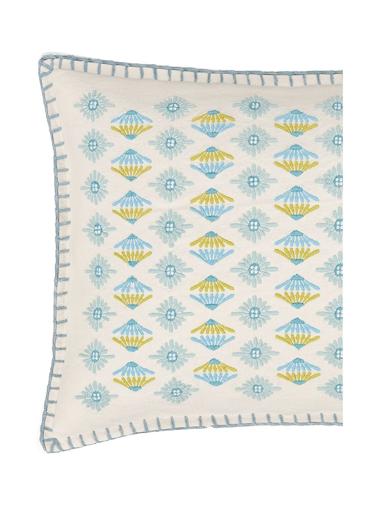 Land & Shore Green Orchard Cotton Cushion - Image 5 of 5 Land & Shore Green Orchard Cotton Cushion - Image 5 of 5