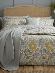Morris & Co Grey Pink And Rose Cotton Quilted Bedspread - Image 2 of 4