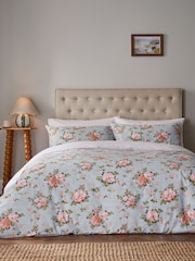 Helena Springfield Duck Egg Powder Pink Wild Rose Duvet Set - Image 1 of 6