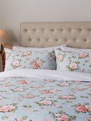 Helena Springfield Duck Egg Powder Pink Wild Rose Duvet Set - Image 2 of 6