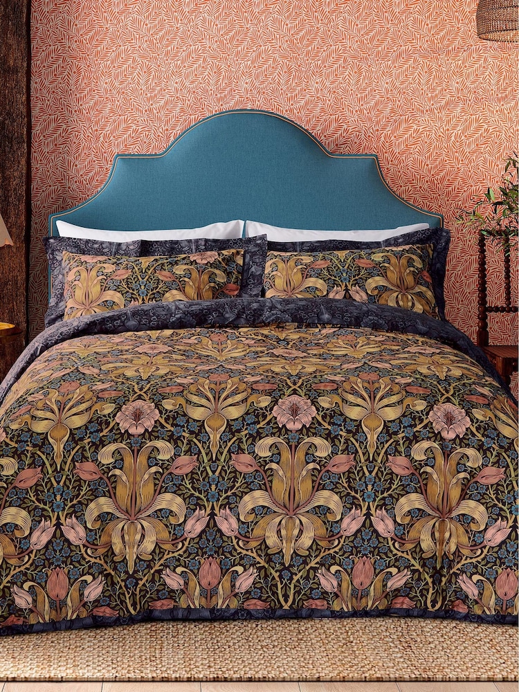 Morris & Co Navy Spring Thicket 220 TC Cotton Duvet Set - Image 1 of 6