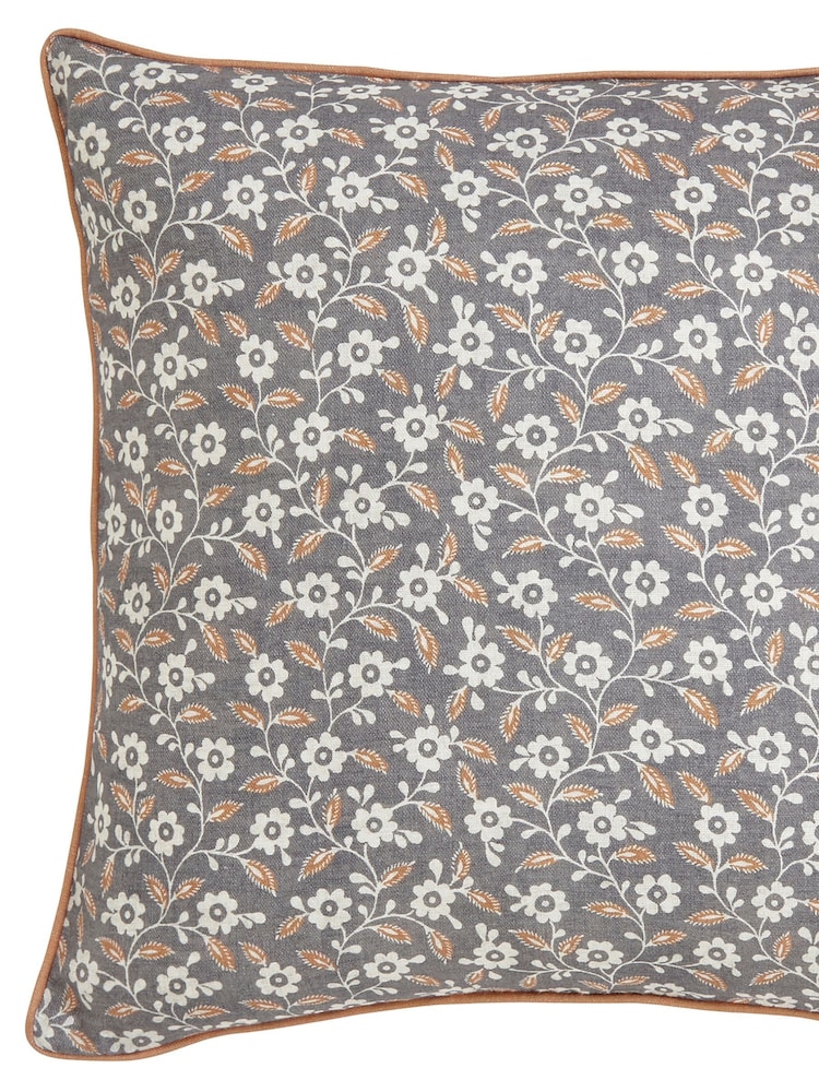 Helena Springfield Graphite Copper Folk Ditsy Cotton Cushion - Image 3 of 3 Helena Springfield Graphite Copper Folk Ditsy Cotton Cushion - Image 3 of 3
