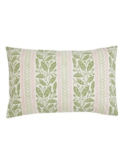 Helena Springfield Green Pink Oak Stripe 100% Cotton Duvet Set - Image 4 of 5