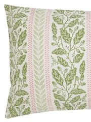 Helena Springfield Green Pink Oak Stripe 100% Cotton Duvet Set - Image 5 of 5