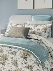 Bedeck of Belfast Duck Egg Sybil Embroidered 200 TC Pillowcases Pair - Image 2 of 5