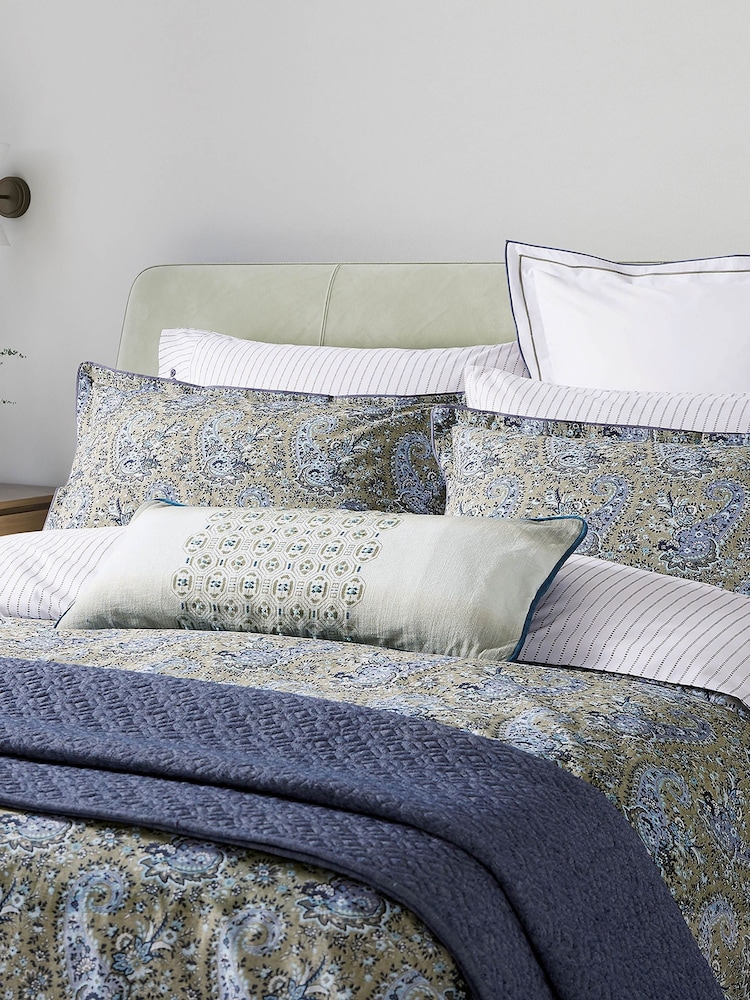 Bedeck of Belfast Blue Green Elara 200 TC Sq Pillowcase Pair - Image 2 of 6