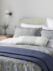 Bedeck of Belfast Blue Green Elara Quilted Cotton Throw - Image 1 of 4