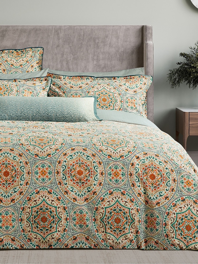 Bedeck of Belfast Gold/Teal Addison 200 Thread Count Duvet Set - Image 1 of 6 Bedeck of Belfast Gold/Teal Addison 200 Thread Count Duvet Set - Image 1 of 6