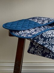 Bedeck of Belfast Midnight Navy Morsan 100% Cotton Double Oven Gloves - Image 1 of 3