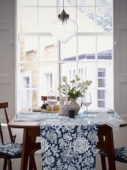 Bedeck of Belfast Midnight Navy Saja Stripe 100% Cotton Table Runner - Image 1 of 4