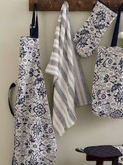 Bedeck of Belfast Set of 2 Charcoal Saja Stripe 100% Cotton Tea Towels - Image 3 of 3