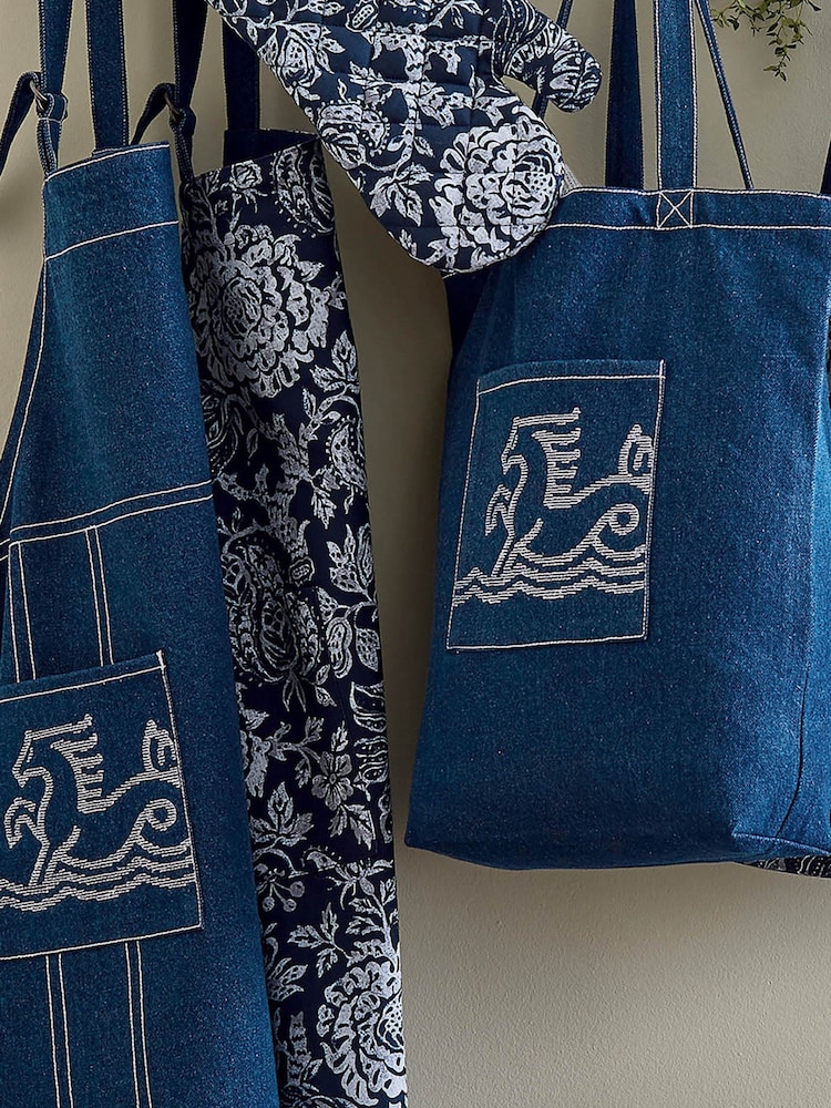 Bedeck of Belfast Midnight Navy Saja 100% Cotton Apron - Image 1 of 6