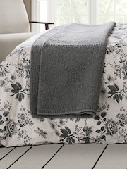 Bedeck of Belfast Chalk Charcoal Florence Quilted Cotton Throw - Image 1 of 5