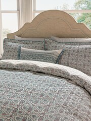 V&A Red Teal Indian Lattice 100% Cotton Duvet Set - Image 3 of 6