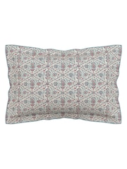 V&A Red Teal Indian Lattice 100% Cotton Duvet Set - Image 5 of 6