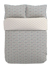 V&A Red Teal Indian Lattice 100% Cotton Duvet Set - Image 6 of 6