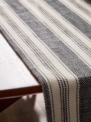Bedeck of Belfast Charcoal Saja Stripe 100% Cotton Table Runner - Image 3 of 4