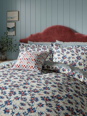 Land & Shore Blue Red Grove 100% Cotton Duvet Set - Image 3 of 5