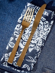Bedeck of Belfast Set of 4 Midnight Navy Morsan 100% Cotton Napkins - Image 3 of 3