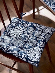 Bedeck of Belfast Midnight Navy Saja Stripe Seat Pad - Image 1 of 3