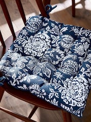 Bedeck of Belfast Midnight Navy Saja Stripe Seat Pad - Image 2 of 3