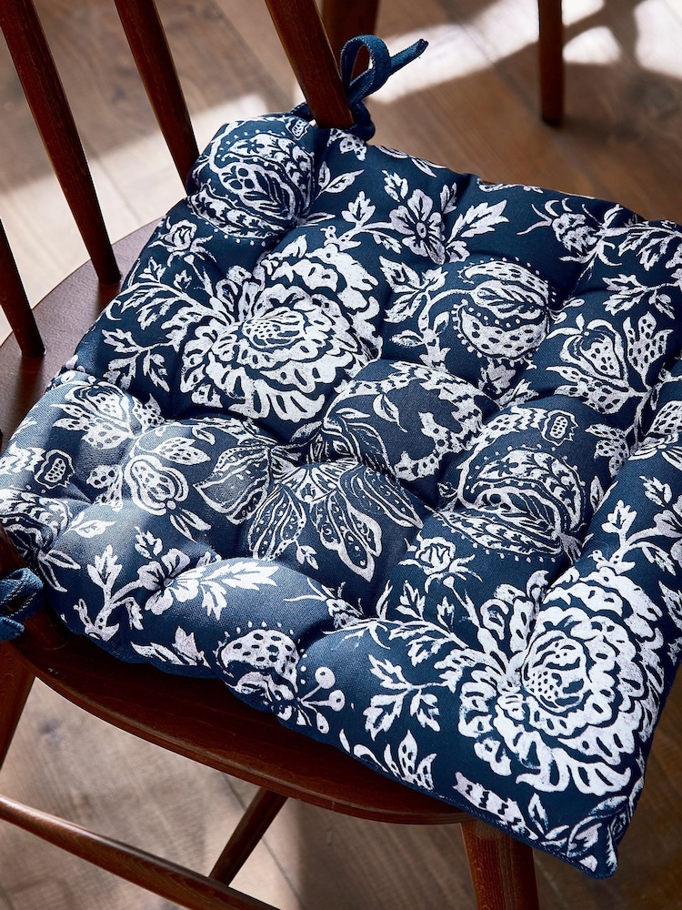 Bedeck of Belfast Midnight Navy Saja Stripe Seat Pad - Image 2 of 3