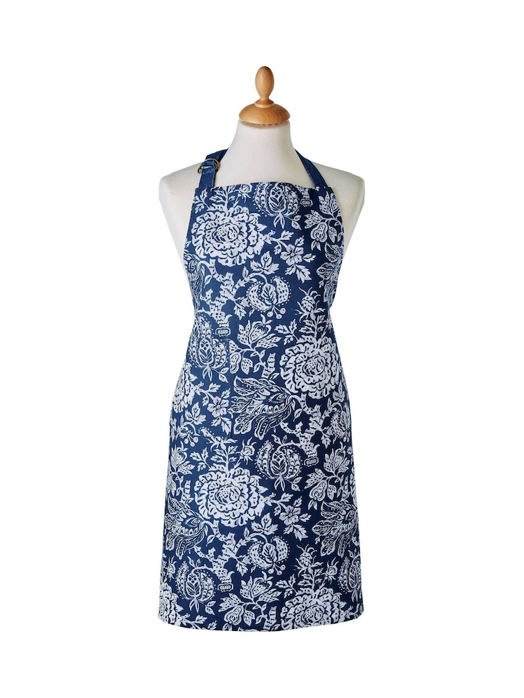Bedeck of Belfast Midnight Navy Morsan 100% Cotton Apron - Image 2 of 3 Bedeck of Belfast Midnight Navy Morsan 100% Cotton Apron - Image 2 of 3