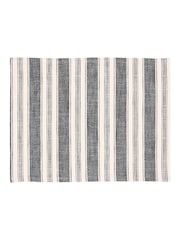 Bedeck of Belfast Charcoal Set of 2 Saja Stripe 100% Cotton Placemats - Image 2 of 3
