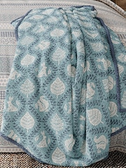 Helena Springfield Blue Teal Woodland Trellis Cosy Fleece Throw - Image 1 of 4