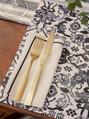 Bedeck of Belfast Set of 4 Charcoal Saja 100% Cotton Napkins - Image 1 of 3