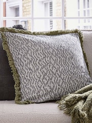 Bedeck of Belfast Charcoal Silver Kaiza Cushion - Image 1 of 4