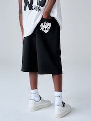 smALLSAINTS Black Orlando Bermuda Sweat Shorts - Image 3 of 9