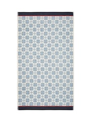 Bedeck of Belfast Blue White Emmeline Cotton Towel - Image 3 of 4