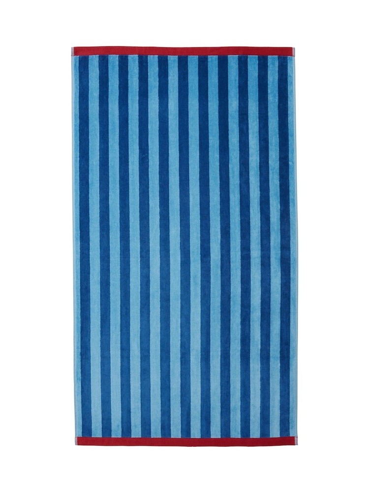 Land & Shore Blue/Red Shore Stripe Towel - Image 2 of 2