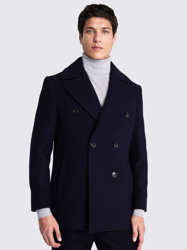 MOSS Blue Peacoat - Image 1 of 4 MOSS Blue Peacoat - Image 1 of 4