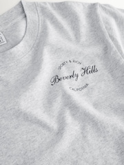 Sporty & Rich Grey Beverly Script T-Shirt - Image 8 of 9