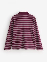 Sporty & Rich Red Signature Logo Stripe Easy Polo Shirt - Image 2 of 4