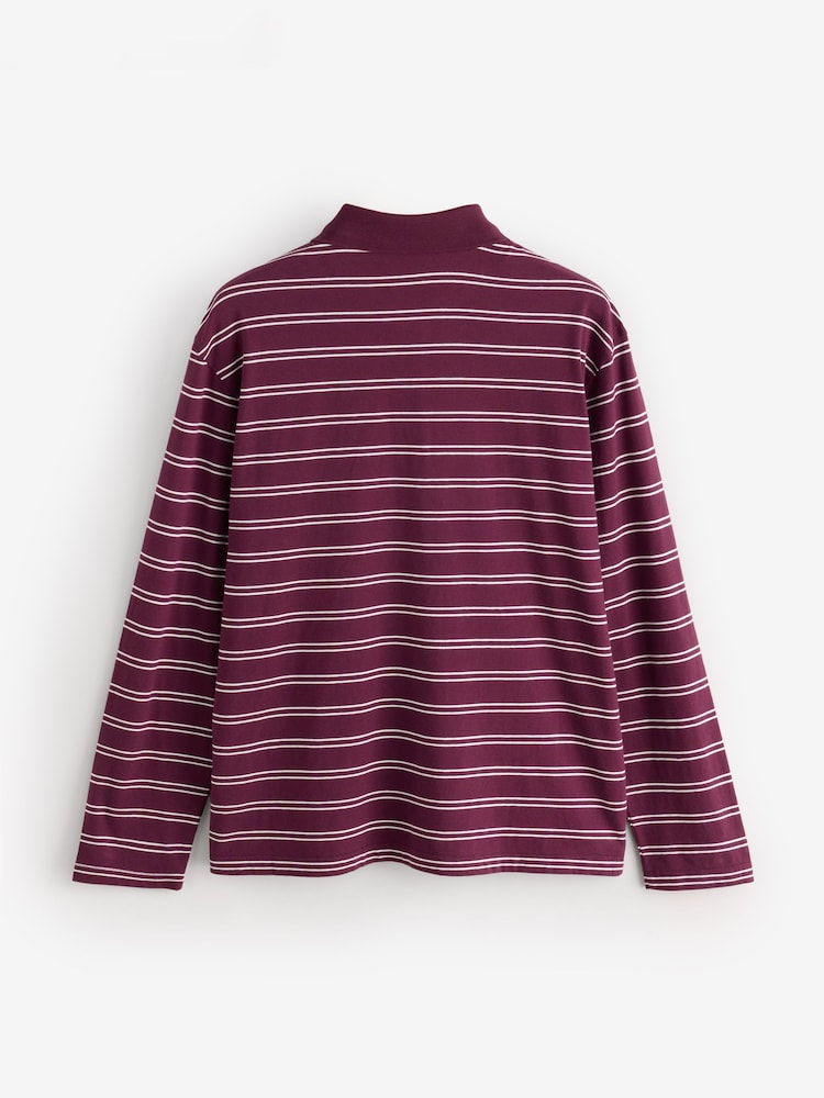 Sporty & Rich Red Signature Logo Stripe Easy Polo Shirt - Image 2 of 4